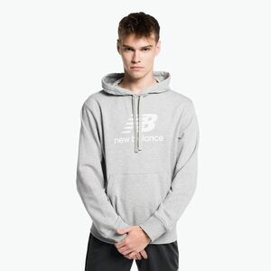 Férfi edzőpulóver New Balance Essentials Stacked Logo French Terry kapucnis pulóver szürke NBMT31537AG (Essentials Stacked Logo French Terry Hoodie MT31537AG) kép