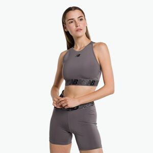 New Balance Relentless Crop szürke fitness melltartó NBWB31175ZNC (Relentless Crop Bra WB31175ZNC) kép