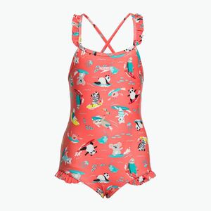 Speedo Digital Frill Thinstrap gyermek egyrészes fürdőruha narancssárga 8-1288115155 (Digital Frill Thinstrap Swimsuit 8-1288115155) kép