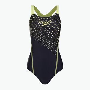 Speedo Medley Logo Medalist női egyrészes fürdőruha tengerészkék és sárga 8-1347406876 (Medley Logo Medalist 8-1347406876) kép