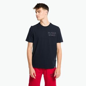 Férfi Tommy Hilfiger grafikus póló kék (Graphic S/S Tee MW0MW30444DW5) kép