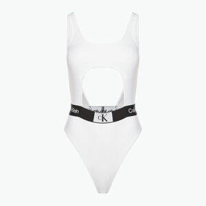 Női egyrészes fürdőruha Calvin Klein Cut Out One Piece-Rp fehér (Cut Out One Piece-Rp KW0KW02260YCD) kép