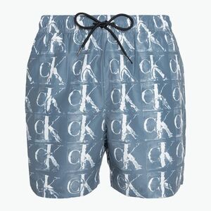 Férfi Calvin Klein Medium Drawstring Print fürdőruha kék (Medium Drawstring Print KM0KM009130GY) kép