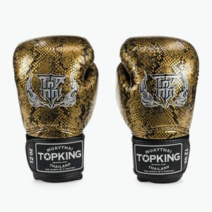 Top King Muay Thai Super Star Air Snake fekete/arany bokszkesztyűk (Muay Thai Super Star Air Snake TKBGSS-02A-BK-GD) kép