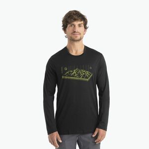 Férfi melegítő pulóver Icebreaker Merino 150 Tech Lite II Tee Alps 3D fekete (Merino 150 Tech Lite II Tee Alps 3D IB0A56R50011) kép