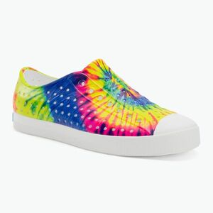 Native Jefferson Print gyermek edzőcipő héjfehér/héjfehér/neon multi tie dye (Jefferson Print NA-11100101-8994) kép