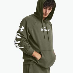 Under Armour férfi kapucnis pulóver Rival Fleece Graphic HD marine zöld/fehér színből (Rival Fleece Graphic HD 1379760) kép