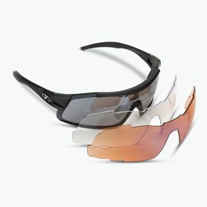 Tifosi Davos matt fekete/fekete/füst/ac piros/tiszta kerékpáros szemüveg (Davos 1460100101) kép