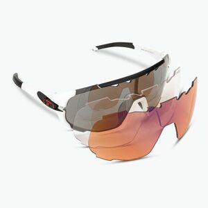 Tifosi Sledge matt fehér/füst/ac piros/tiszta kerékpáros szemüveg (Sledge 1630101201) kép