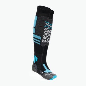 Snowboard zokni X-Socks Snowboard 4.0 fekete/szürke/teal kék (Snowboard 4.0 XSWSSNW20U) kép