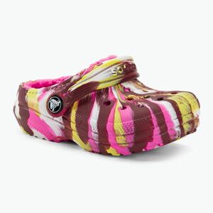 Crocs Classic Lined Marbled Clog elektromos rózsaszín/multi gyermek flip-flopok (Classic Lined Marbled Clog 207778) kép