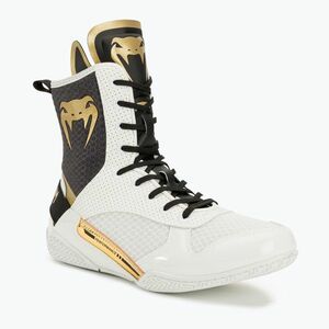 Boksz cipő Venum Elite Boxing white/black/gold (Elite Boxing 03681) kép