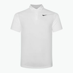 Férfi teniszpóló Nike Court Dri-Fit Polo Solid fehér/fekete (Court Dri-Fit Polo Solid DH0857-100) kép