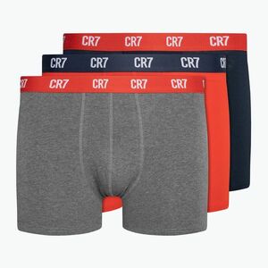 Férfi CR7 Basic Trunk boxeralsó 3 pár szürke melange/piros/tengerészkék (Basic Trunk 300-8100-4900-2716) kép