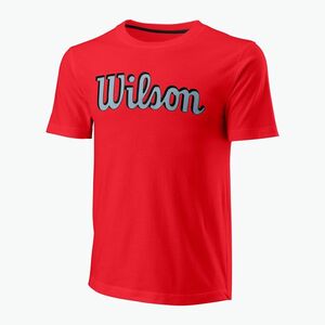 Férfi tenisz póló Wilson Script Eco Cotton Tee wilson piros (Script Eco Cotton Tee Slimfit WRA806610) kép