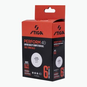 STIGA Perform 3-Star asztalitenisz labdák 6 db fehér. (Perform 3-Star 6-Pack 1113-2110-06) kép