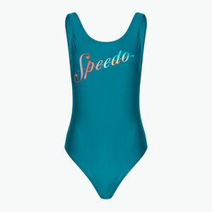 Speedo női egyrészes fürdőruha Logo Deep U-Back páva/tök fűszeres/tenger kék (Logo Deep U-Back 8-00307616650) kép