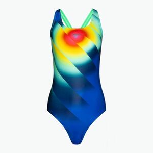 Speedo Placement Digital Powerback női egyrészes fürdőruha true cobalt/harlekin zöld (Placement Digital Powerback 8-00314816690) kép