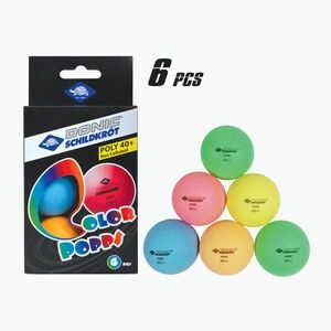 Asztalitenisz labdák Donic-Schildkröt Colour popps Poly 40+ 6db. multicolour (Colour popps Poly 40+ 6szt. 649015) kép