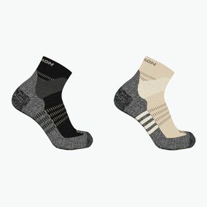 Trekking zokni Salomon X Ultra Access Quarter 2 pary bleached sand/black (X Ultra Access Quarter LC2257000) kép