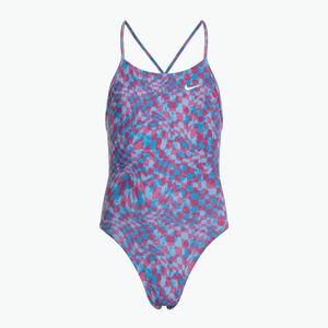 Gyermek egyrészes fürdőruha Nike Hydrastrong Lace Up Back university blue (Hydrastrong Charms Multi Print Lace Up Back NESSE046-438) kép