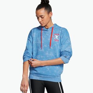 női edzőpóló Under Armour Project Rock Underground Terry HD viral blue/phoenix fire/white (Project Rock Underground Terry HD 1382711) kép
