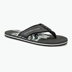 Férfi flop-flop papucs Tommy Hilfiger Palm Print Beach Sandal dark ash (Palm Print Beach Sandal FM0FM05026) kép