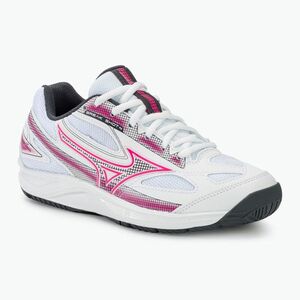 Női teniszcipő Mizuno Break Shot 4 AC white / pink tetra / turbulence (Break Shot 4 AC 61GA232658) kép