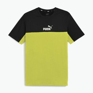 Férfi PUMA ESS+ Block Tee puma fekete/lime csillogás (ESS+ Block Tee 847426 38) kép