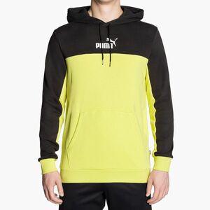 Férfi pulóver PUMA ESS+ Block Hoodie TR puma fekete/lime csillogás (ESS+ Block Hoodie TR 847428 38) kép