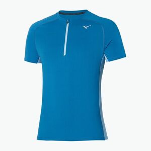 Férfi futópóló Mizuno Trail DryAeroFlow HZ Tee federal blue (Trail DryAeroFlow Half Zip Tee J2GAB00714) kép