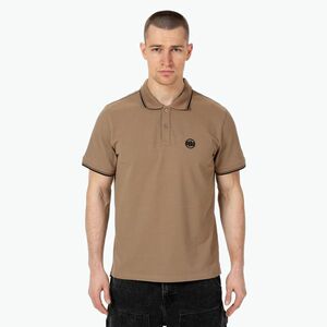 Pitbull West Coast Polo Pique Stripes Regular coyote brown férfi galléros póló (Polo Pique Stripes Regular 243003810001) kép