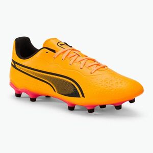 PUMA King Match Fg/Ag sun stream/puma black/sunset glow futballcipő (King Match Fg/Ag 107570) kép