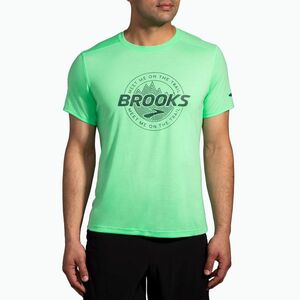 Férfi futópóló Brooks Distance 3.0 hyper green/brooks trail (Distance 3.0 211502364) kép