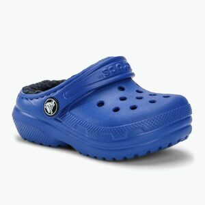 Gyerek papucs Crocs Classic Lined blue bolt (Classic Lined Clog Toddler 207009-4KZ) kép