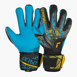 kapuskesztyű Reusch Attrakt Aqua Finger Support black/gold/aqua (Attrakt Aqua Finger Support 5470450) kép