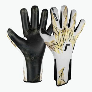 kapuskesztyű Reusch Pure Contact Gold X GluePrint Strapless white/gold/black (Pure Contact Gold X GluePrint Strapless 5470915) kép