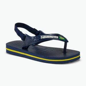 Havaianas Baby Brasil Logo II navy blue / citrus yelloew gyermek szandál (Baby Brasil Logo II H4140577) kép