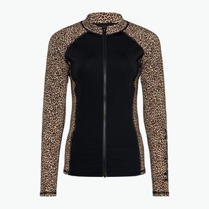 Női hosszú ujjú felső úszáshoz Hurley Leopard Zip Front brown sugar (Leopard Zip Front HDR1074-BSUG) kép
