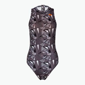 Női egyrészes fürdőruha ZONE3 OWS Renew High Neck black/white (OWS Renew High Neck SW22WOWSN122) kép