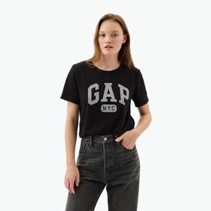 Női póló GAP Logo Slub Tee black (Logo Slub Tee 871344) kép