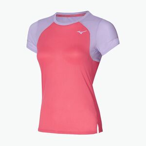 Női futópóló Mizuno DryAeroFlow Tee sunkissed coral (DryAeroFlow Tee J2GAA20463) kép