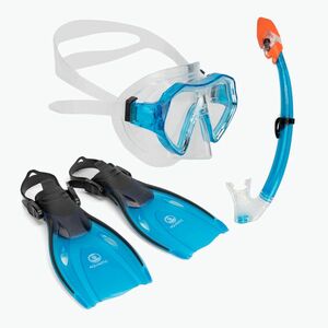 AQUASTIC Shelly gyermek snorkeling szett maszk + búvár + uszony kék (Shelly AQS-B4I019-BL) kép