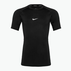 Férfi edzőpóló Nike Pro Dri-Fit Tight SS Fitness fekete/fehér (Pro Dri-Fit Tight Fitness FB7932-010) kép
