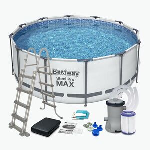 Fémvázas medence Bestway Steel Pro Max Pool Set 396 x 122 cm szürke (Steel Pro Max Pool Set 5618W) kép