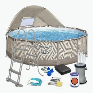 Fémvázas medence Bestway Steel Pro Max Pool Set 396 x 107 cm bézs (Steel Pro Max Pool Set 561FY) kép