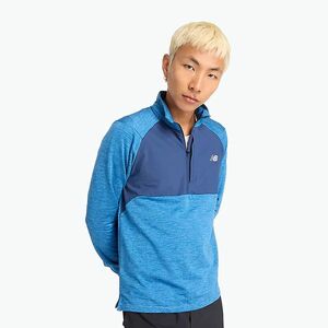 Férfi hosszú ujjú felső futáshoz New Balance Athletics Heat Grid 1/2 Zip heron blue (Athletics Heat Grid 1/2 Zip MT43204HEB) kép