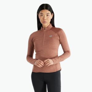 Női hosszú ujjú felső futáshoz New Balance Athletics Heat Grid 1/2 Zip sparrow heather (Athletics Heat Grid 1/2 Zip WT43200SWA) kép