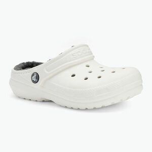 Papucs, gyerek Crocs Classic Lined Clog Kids white/grey (Classic Lined Clog Kids 207010-10M) kép
