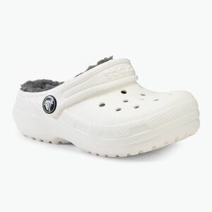 Papucs, gyerek Crocs Classic Lined Clog Toddler white/grey (Classic Lined Clog Toddler 207009-10M) kép